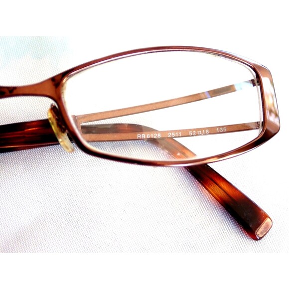 RayBan Eye Glass Frames RB 6128 2511 52 18 135 Tortoise Red Brown Made in Italy - Picture 4 of 14